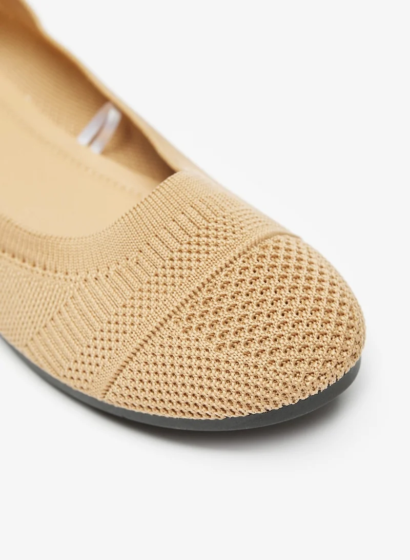 Flora Bella Textured Slip-On Round Toe Ballerina Shoes