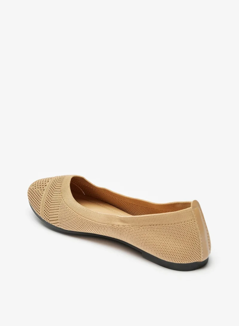Flora Bella Textured Slip-On Round Toe Ballerina Shoes