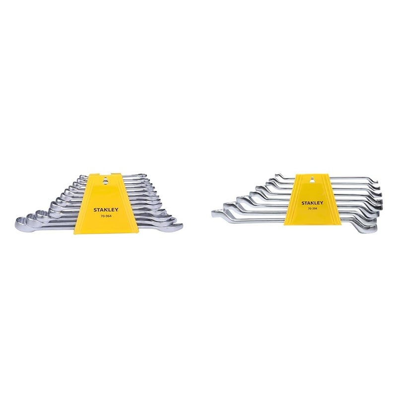 Stanley STANLEY 70964E 12Piece Chrome Vanadium Steel Combination Spanner Set with MaxiDrive System Anti  - Image 1