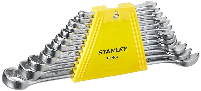 Stanley STANLEY 70964E 12Piece Chrome Vanadium Steel Combination Spanner Set with MaxiDrive System Anti  - Image 3