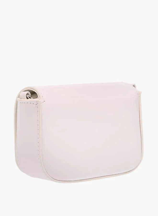 فلورا بيلا من شو إكسبرس Girls Rose Accent Crossbody Bag With Chain Strap And Flap Closure