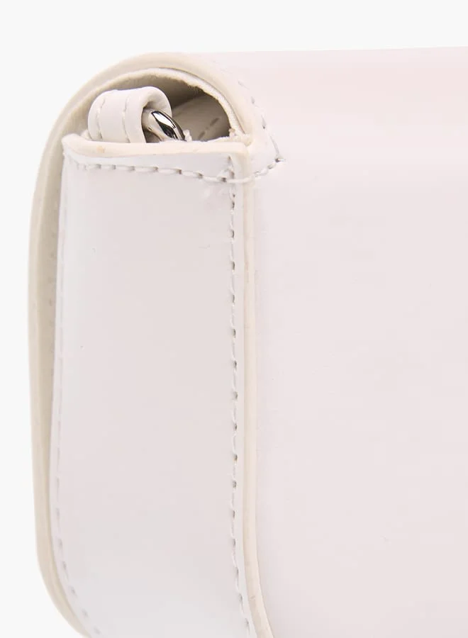فلورا بيلا من شو إكسبرس Girls Rose Accent Crossbody Bag With Chain Strap And Flap Closure