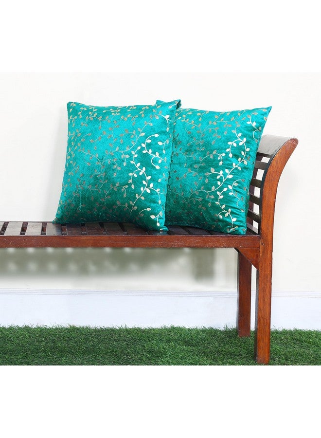 RD TREND Velvet Cushion Covers, 60 x 60 cm/24 x 24 inches,Set of 2,250 TC, Back Zipper (Sea Green) - Image 1