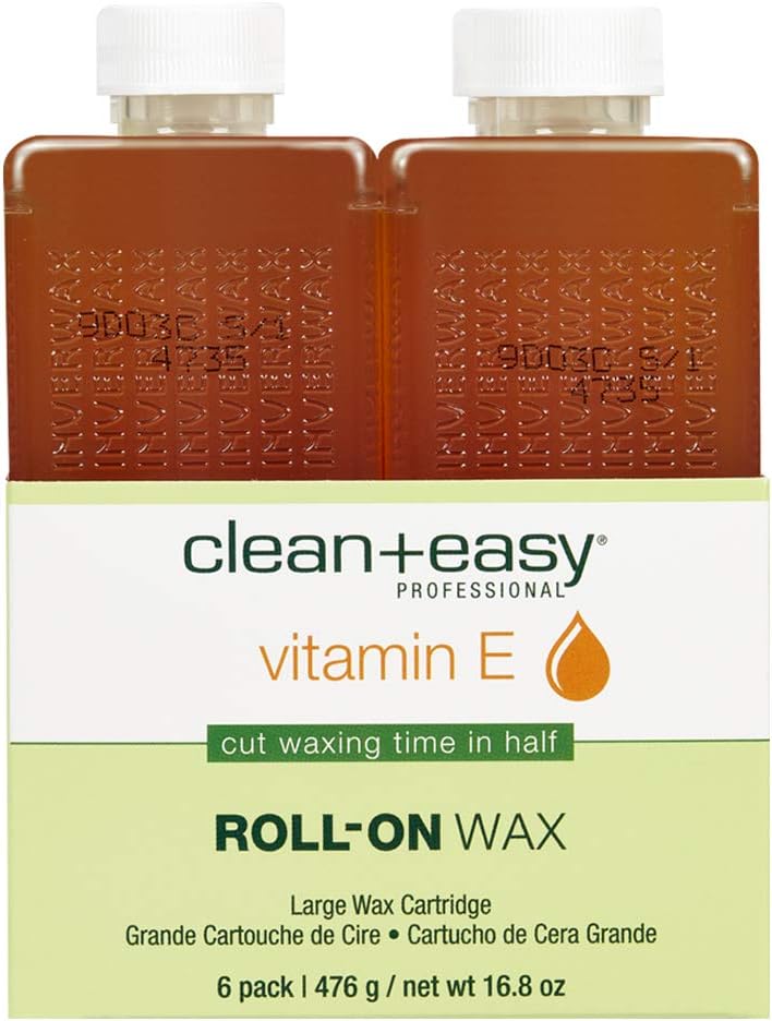 Clean + Easy Vitamin E Roll-On Wax Refill 6-Pack - Large 16.8 oz - Image 1