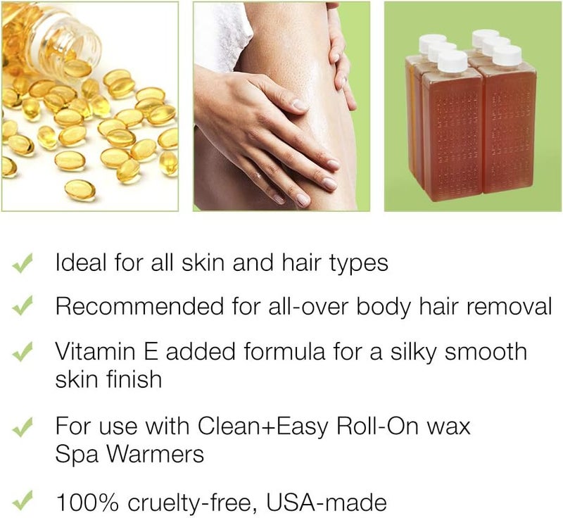 Clean + Easy Vitamin E Roll-On Wax Refill 6-Pack - Large 16.8 oz - Image 4