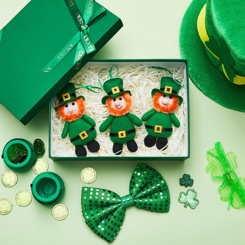 Shappy 6 Set Leprechaun Plush Boy Girl Toy St. Patrick's Day Plush Toy Doll with Shamrock Coins and Leprechaun Scavenger Hunt Letter St Patricks Day Decorations Irish Stuffed Decor (Boy) - Image 5