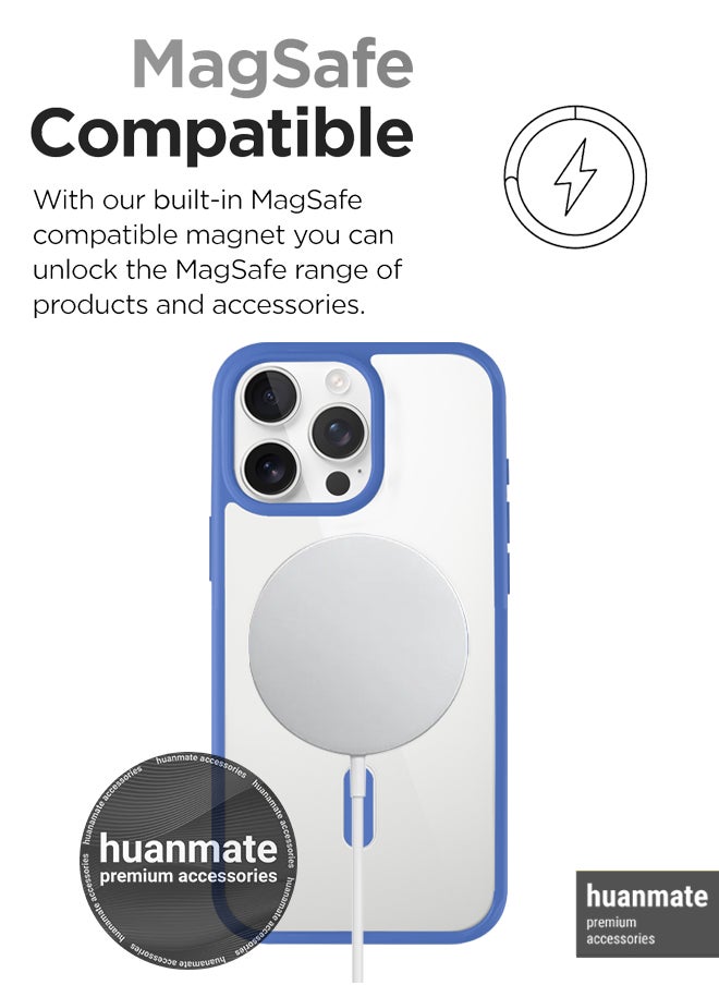 huanmate - Apple iPhone 16 Pro MagSafe Case Clear/Light Blue- High Quality Strong Magnet, Wireless Charging Compatible, Shockproof Protection, Ultra Slim Anti-Scratch Magnetic Cover for Apple iPhone 16 Pro - Image 1