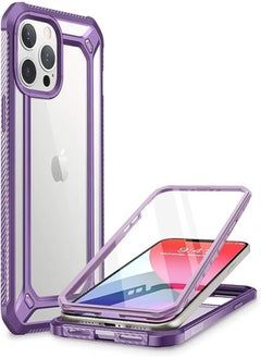 Supcase unicorn beetle exo pro series case for iphone 12 pro max (2020 release) 6.7 inch, with built-in screen protector premium hybrid protective clear bumper case (purple)