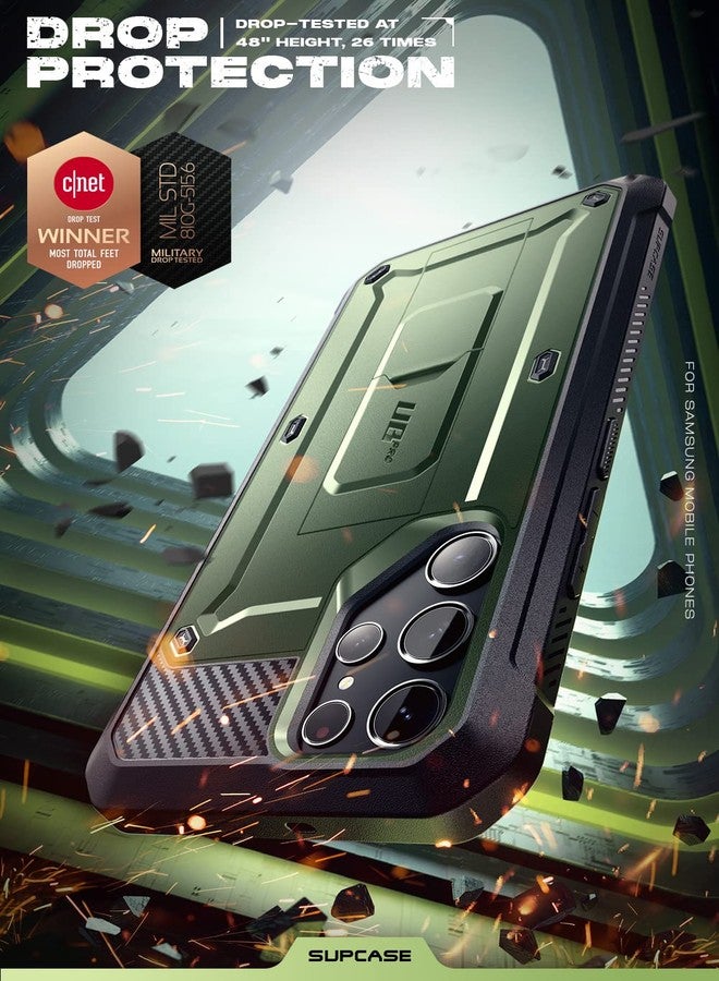 سوبكيس جراب SUPCASE [Unicorn Beetle Pro] مصمم لهاتف سامسونج جالاكسي S23 ألترا (2023)، [إطار أمامي إضافي] جراب متين مزدوج الطبقات يغطي كامل الجسم، مزود بمشبك حزام وحامل، مع واقي شاشة مدمج - غولدان - Image 4