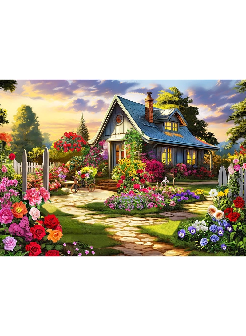 1000 قطعة لغز نمط الرسم الزيتي للتجول الافتراضي للقرية - استمتع بمزيج مثالي من الهدوء والفن - Image 1