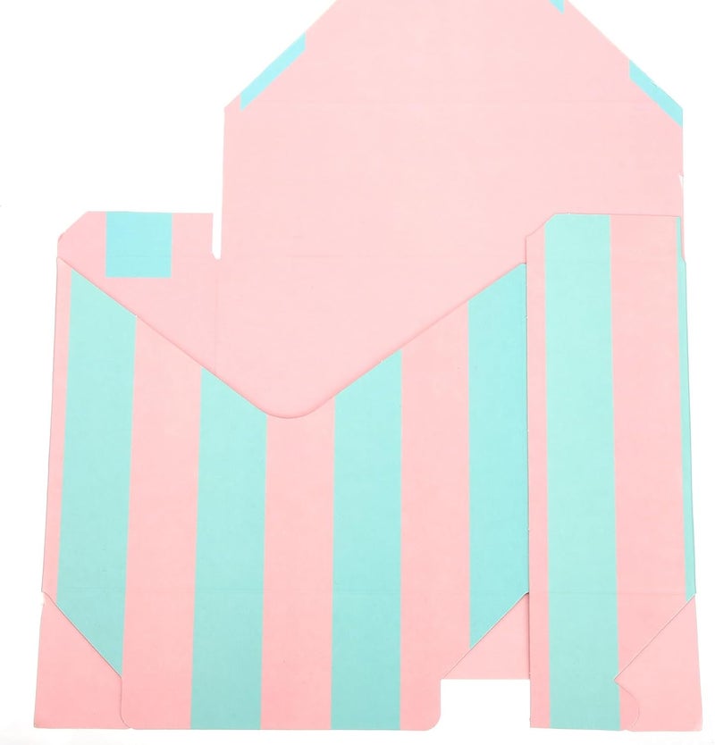 HOOTNEE 4Pcs Bouquet Envelope Boxes Wrapping Set, Floral Paper Flower Packaging Envelopes with Pink and Blue Stripes, Creative Foldable Flower Bouquet Wrap for Florists and Giving - Image 5