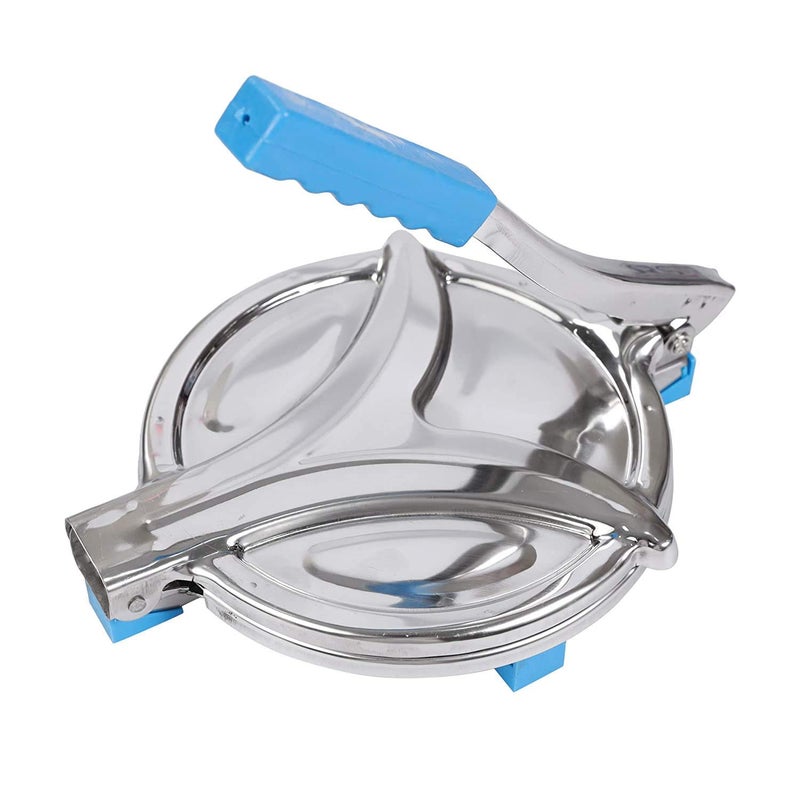 BHADANI SALES BHADANI SALES Stainless Steel Puri Maker Press Machine with Fitted Handle for PuriKhakhra Maker Silver BluePack of 1 65 inchNot RotI Maker  - Image 2