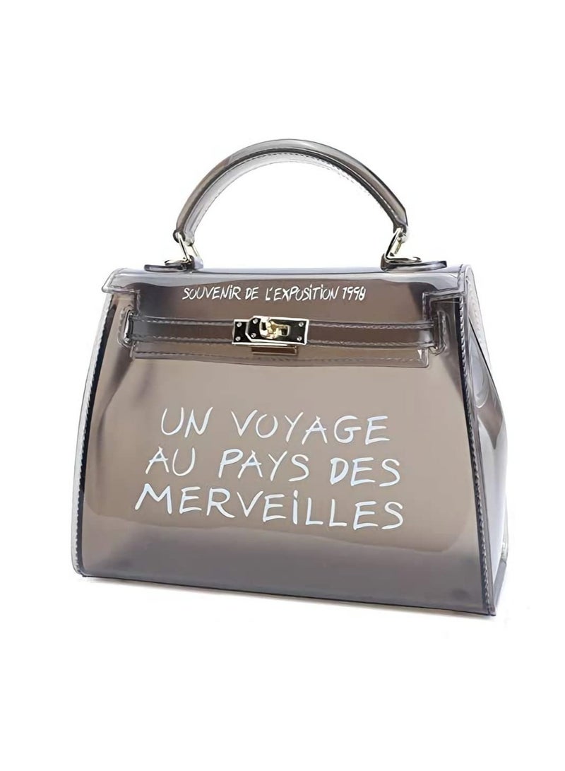 Excefore 2019 Clear Transparent PVC Bag Fashion Bags For WomenJelly Shoulder Bag Beach Letter Candy Women Crossbody Luxury  Handbag  - Image 1
