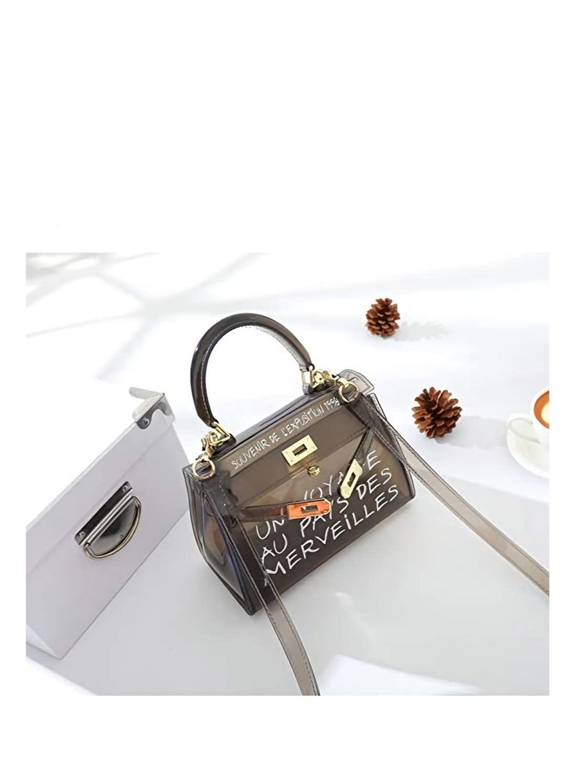 Excefore 2019 Clear Transparent PVC Bag Fashion Bags For WomenJelly Shoulder Bag Beach Letter Candy Women Crossbody Luxury  Handbag  - Image 4
