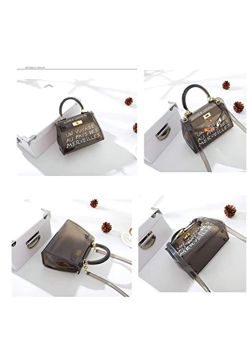 Excefore 2019 Clear Transparent PVC Bag Fashion Bags For WomenJelly Shoulder Bag Beach Letter Candy Women Crossbody Luxury  Handbag  - Image 5