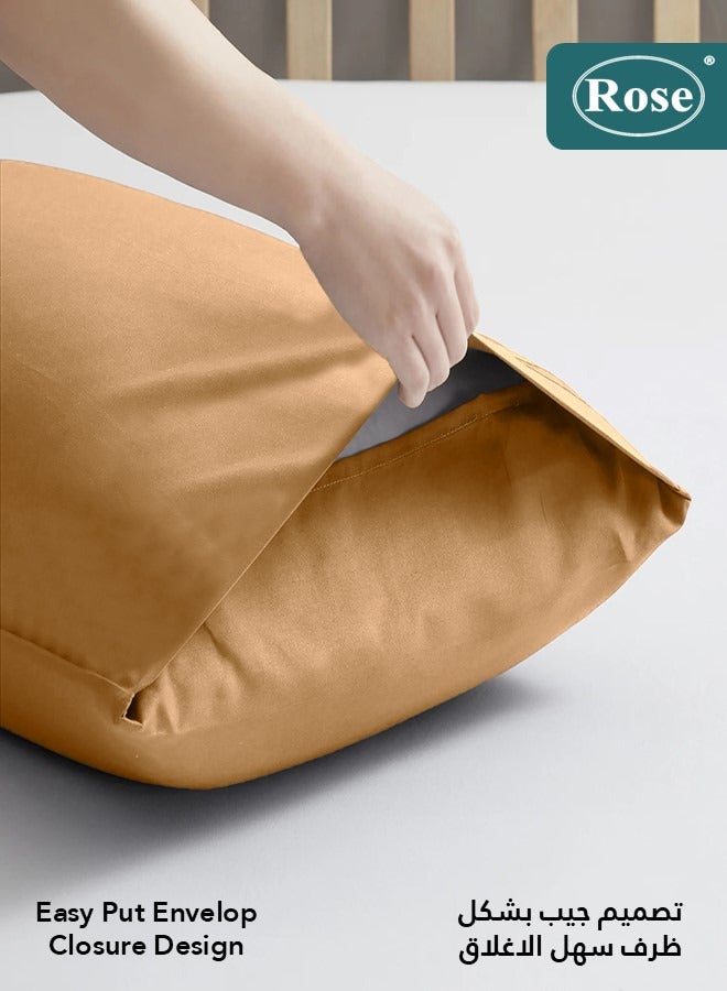 روز طقم أغطية مخدات روز ساده فاخر بنظام اغلاق على شكل ظرف سهل الاغلاق، طقم من 2 قطعة، مايكروفايبر ناعم جيد التهوية وبارد, مقاس عالمي 50×75 سم, جملي  - Image 5