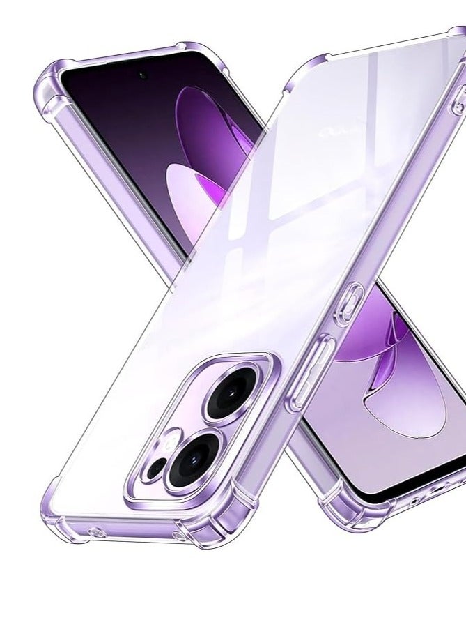 Case Compatible with Oppo Reno 13F 5G, Cover Silicone Transparent TPU Gorilla Anti-shock Protector Camera Shockproof Corners - Clear
