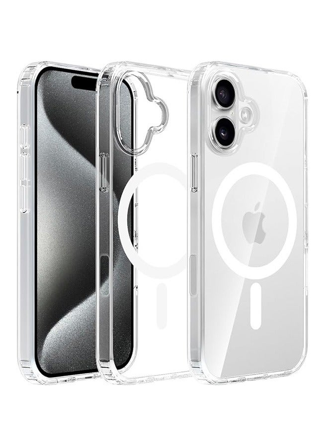 Magnetic Case for iPhone 16 5G 6.1inch, Compatible with MagSafe, Scratch-Resistant Back, Anti-Fall Drop Protection, Anti-Scratch Back Magnetic Phone Cover (Clear) - Image 1