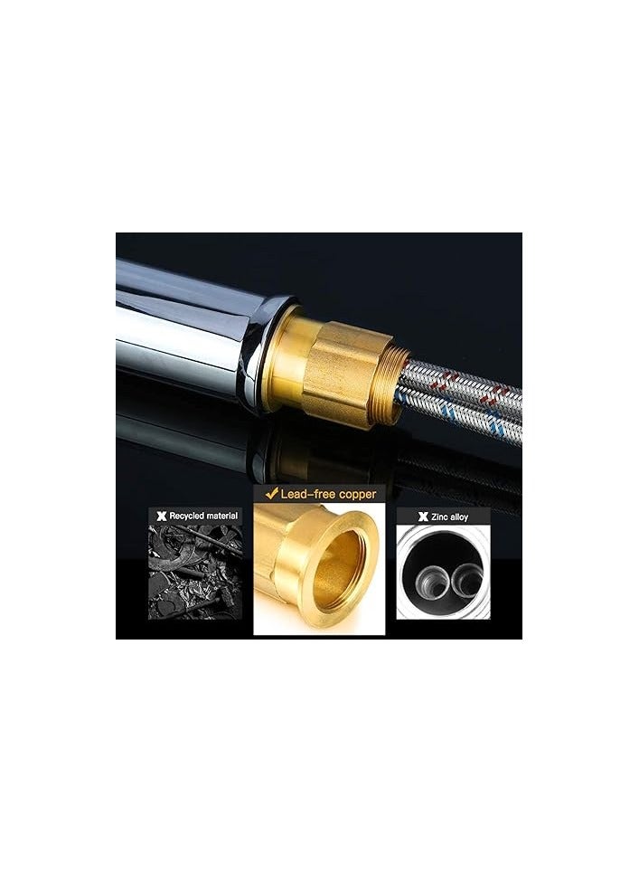 Basin Tap | High Arc | Tall Basin Mixer tap | Commercial 1-Hole | Brass Single Lever | Deck Mounted (MATT CHROME) - Image 5