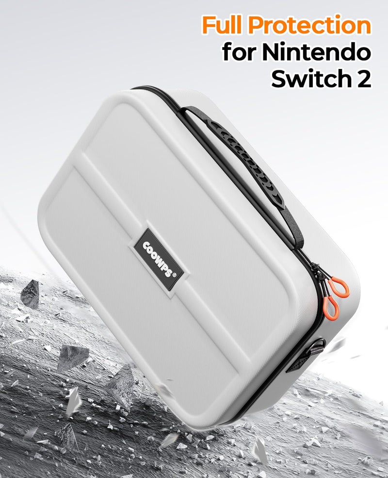 COOWPS Switch 2 Carrying Case 2025, with 4Pcs Thumb Grips, 20 Game Card Slots, Portable Travel Hard Full Protection All In One Storage Case for Nintendo Switch 2 Console Pro Controller Accessories - Image 3