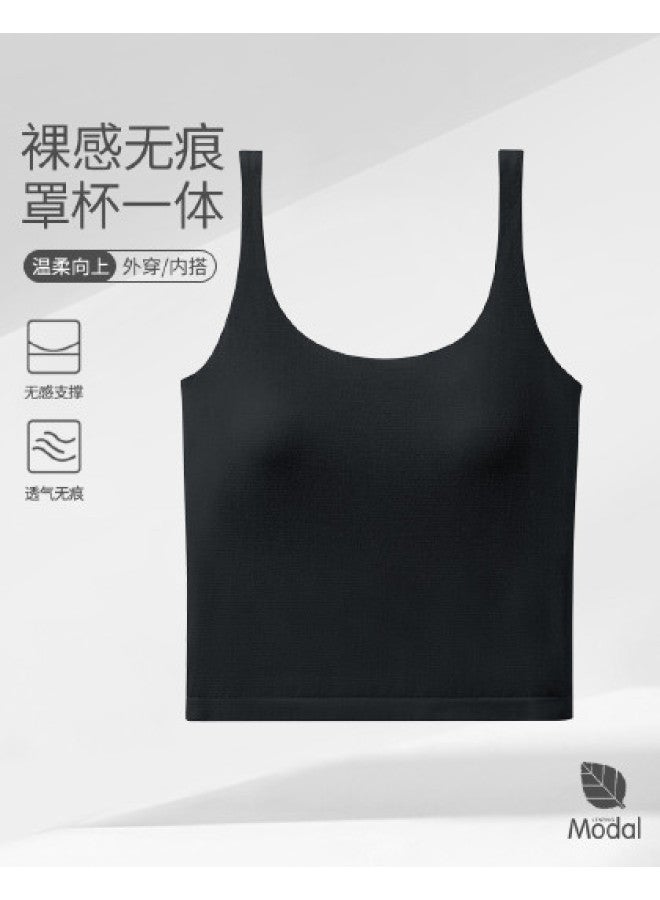 MIIOW High-Stretch Strappy Cami With Removable Pads, Cross-Back Design For Layering Or Outerwear - Image 1