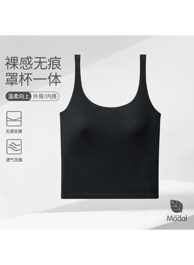 MIIOW High-Stretch Strappy Cami With Removable Pads, Cross-Back Design For Layering Or Outerwear - Image 2