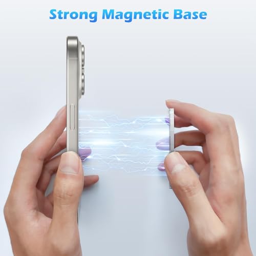imluckies Magnetic Base Compatible with PopSocket Phone Grips and MagSafe iPhone Series Case, Removable Kindle/Phone Holder Base, Thin & Light Portable Plate, Matte Clear - Image 3