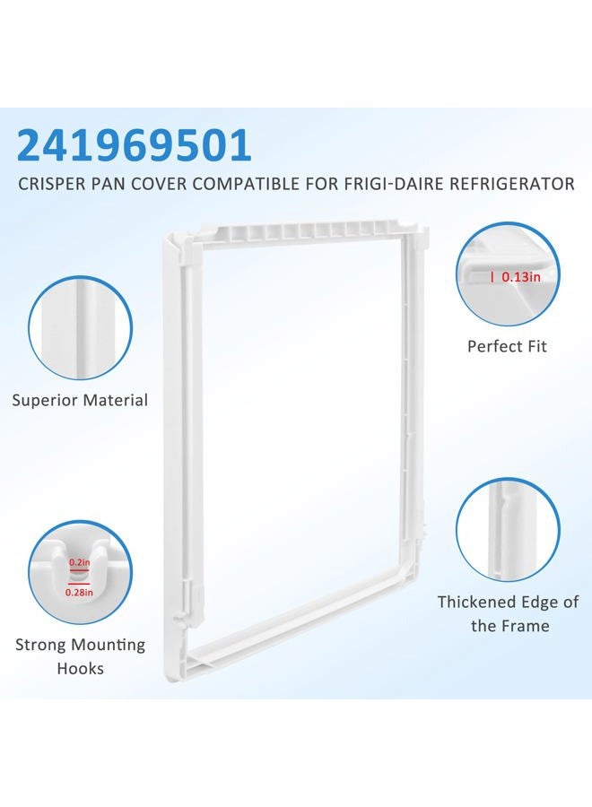 MIFLUS غطاء صينية الخضار 241969501 بدون زجاج متوافق مع إطار رف الثلاجة Frigi-daire / غطاء درج المأكولات الجاهزة (17-3/8" × 18-3/8") - Image 4
