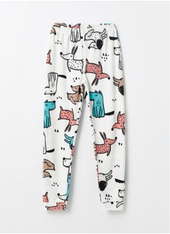 LC WAIKIKI Crew Neck Printed Long Sleeve Fleece Girls' Pajamas Set  - Image 3