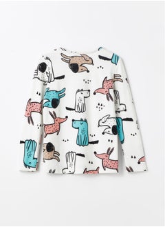 LC WAIKIKI Crew Neck Printed Long Sleeve Fleece Girls' Pajamas Set  - Image 4