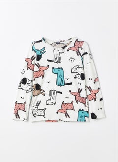 LC WAIKIKI Crew Neck Printed Long Sleeve Fleece Girls' Pajamas Set  - Image 2