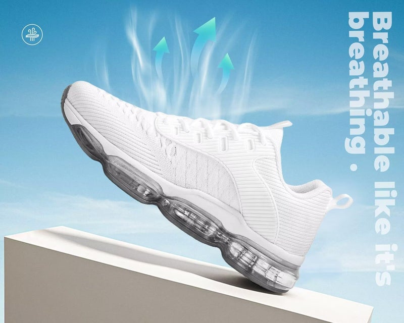 Kapsen Mens Running Shoes Air Cushion Tennis Walking Sneakers Casual Sport Gym Jogging White 10 - Image 4