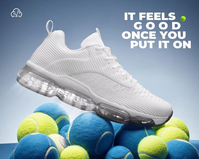 Kapsen Mens Running Shoes Air Cushion Tennis Walking Sneakers Casual Sport Gym Jogging White 10 - Image 3