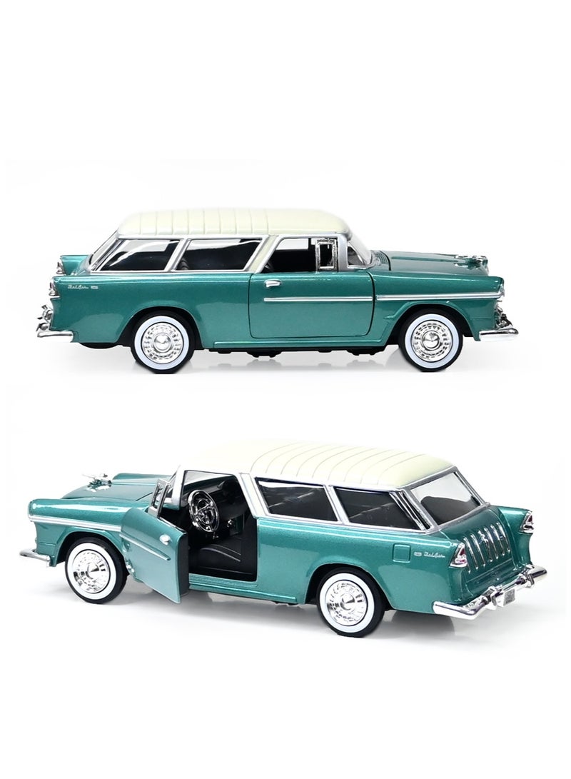 Motormax 1:24 Scale 1955 Chevrolet Bel Air Nomad Die-Cast Model Car – Licensed Classic Collectible - Image 2