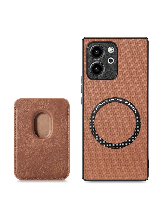 S-TOP Case For Honor 80 SE Carbon Fiber Leather Card Magsafe Phone Case - Image 4