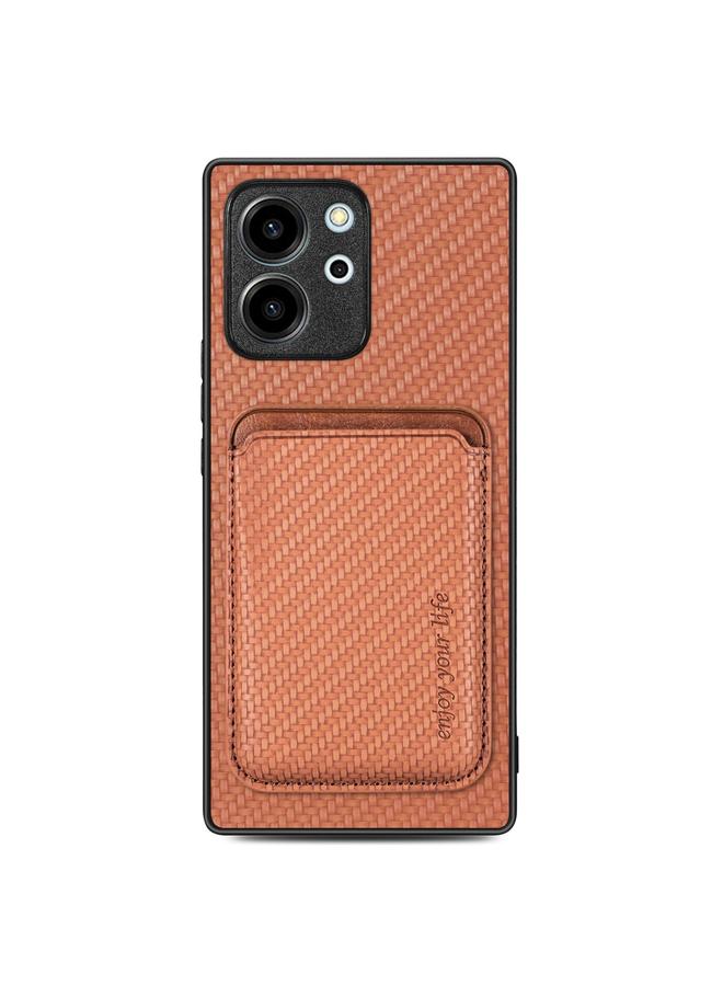 S-TOP Case For Honor 80 SE Carbon Fiber Leather Card Magsafe Phone Case - Image 1