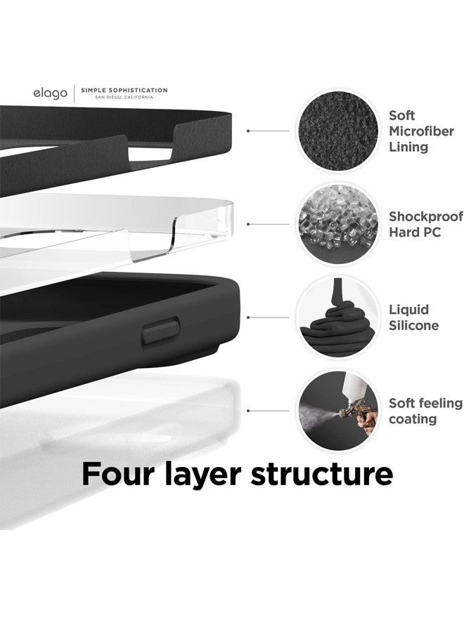 Rock Pow Compatible with iPhone 14 Case, Liquid Silicone Case, Full Body Protective Cover, Shockproof, Slim Phone Case, Anti-Scratch Soft Microfiber Lining, 6.1 inch Black Black - Image 5