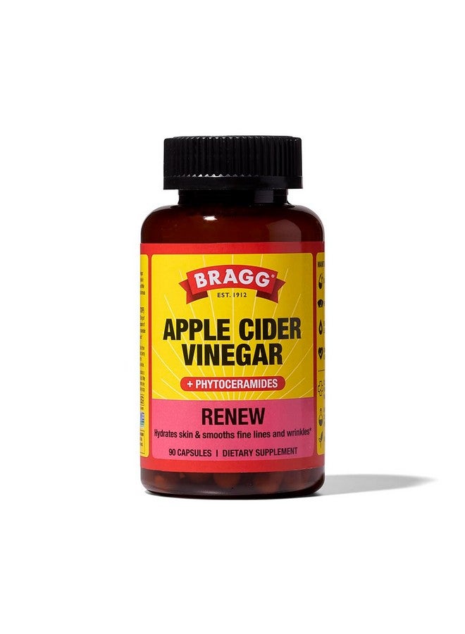 BRAGG Renew Apple Cider Vinegar Capsules with Phytoceramides - 90 Capsules - Maintains Healthy Skin and Promotes Hydration - Image 1
