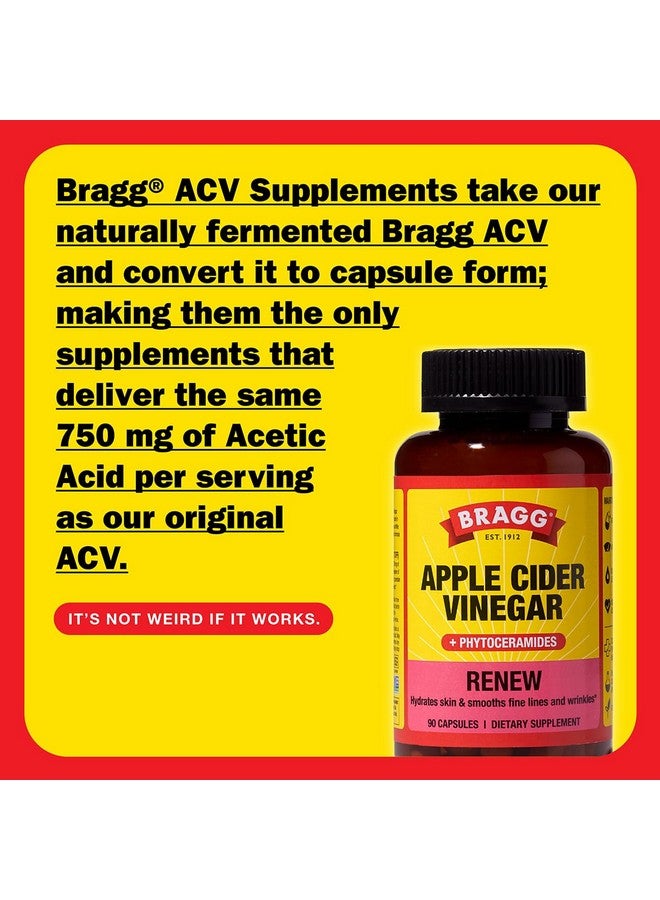 BRAGG Renew Apple Cider Vinegar Capsules with Phytoceramides - 90 Capsules - Maintains Healthy Skin and Promotes Hydration - Image 2