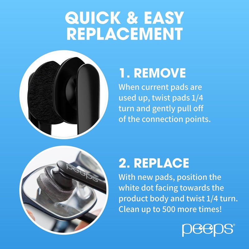 Peeps Carbon Klean Eyeglass Cleaner Replacement Pads, Efficient and Durable Carbon Microfiber Technology - Exclusively Used by NASA (1000 Uses) - Image 4