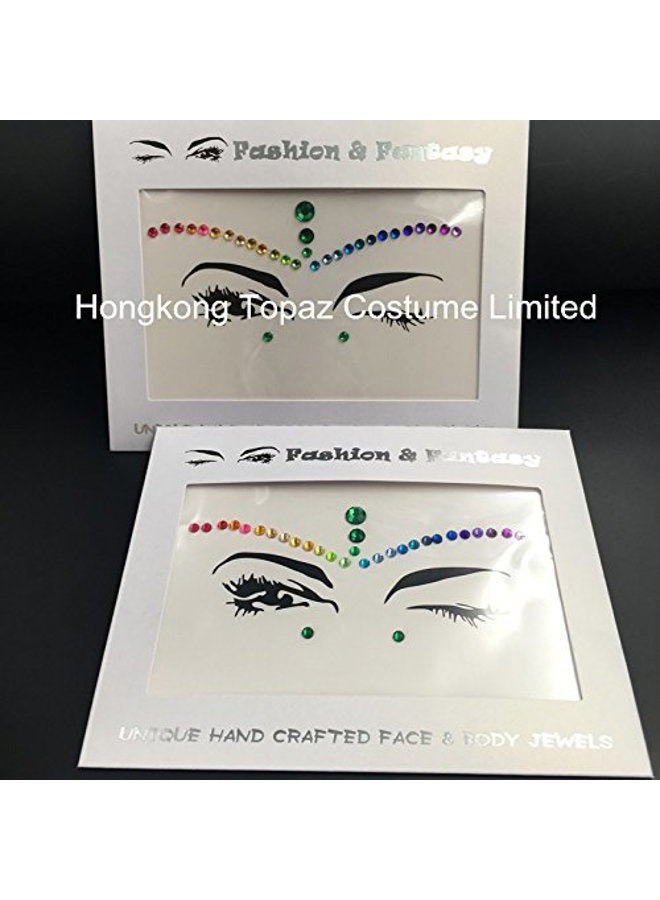 Topz Mermaid Face Gems Halloween Jewels Crystals Bindi Rainbow Tears Rhinestone Tattoo Face gems - Image 4