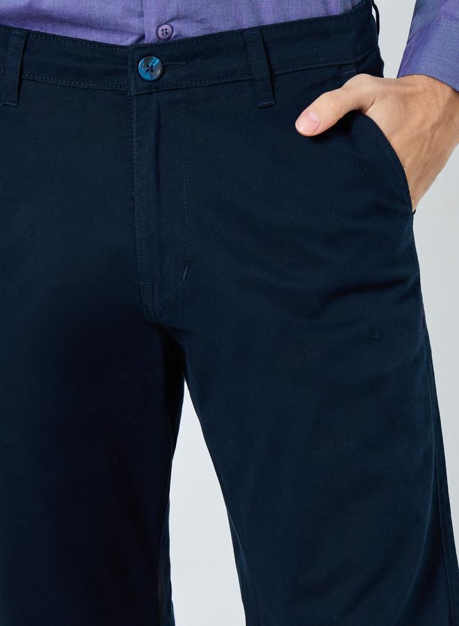 Styli Men Navy Blue Chinos Trousers - Image 3