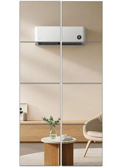 GoldenLike Full Length Mirror Tiles,8Pcs Glass Wall Mirror Full Body Mirror Dressing Mirror Large Rectangle Bedroom Mirror for Home Gym Living Room Closet Door Dorm  - Image 1