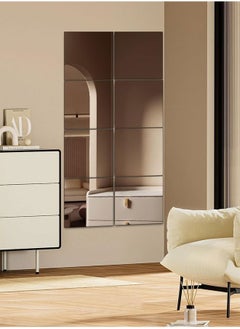 GoldenLike Full Length Mirror Tiles,8Pcs Glass Wall Mirror Full Body Mirror Dressing Mirror Large Rectangle Bedroom Mirror for Home Gym Living Room Closet Door Dorm  - Image 2