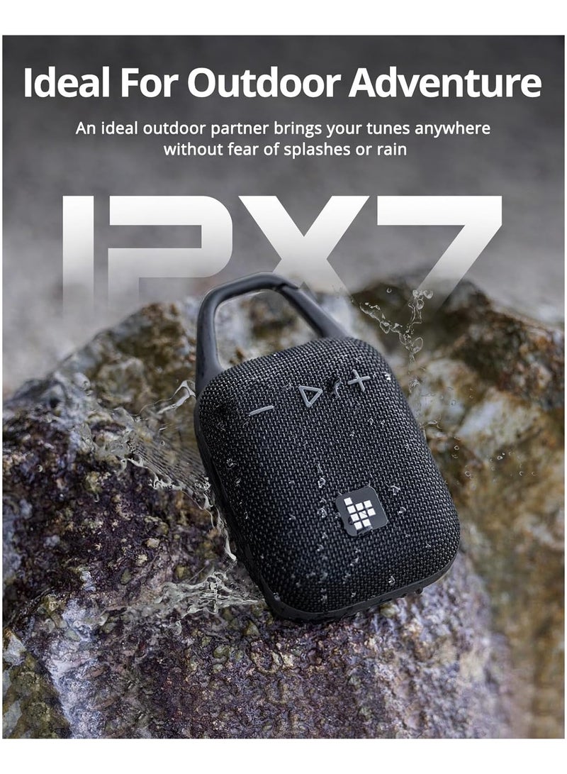 Tronsmart Mirtune H1 Portable Outdoor Speaker, 20H Playtime, Loud Sound and Punchy Bass, Integrated Carabiner, IPX7 Waterproof, Customize EQ, Bluetooth 5.3 Speaker for Travel, Hiking, Camping(Black) - Image 5