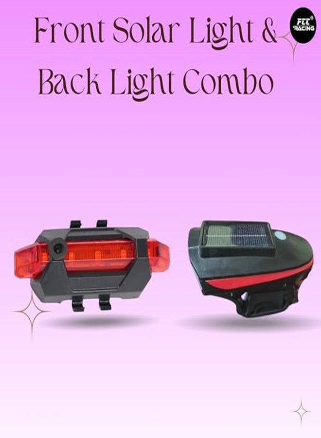 FCCRACING Front Solar Light and Back Light Combo for Bicycle - Solar Charging, Waterproof - Image 5