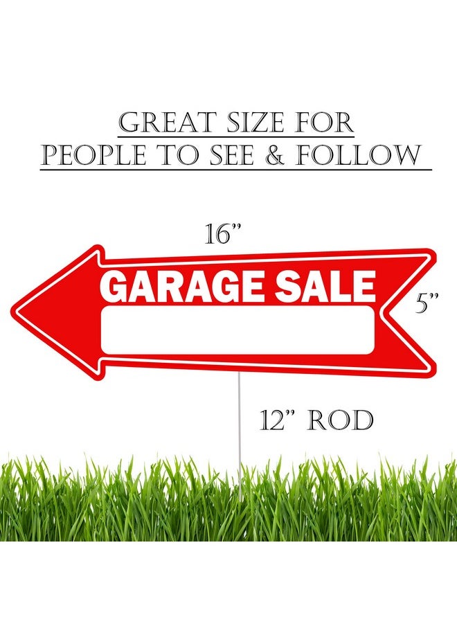 Rogue River Tactical - 6 PC Garage Sale Arrows Yard Sign Double Sided With Stake Large 16 Inch By 5 Inch Arrow Red - Image 1