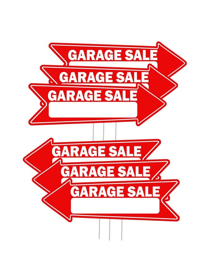 Rogue River Tactical - 6 PC Garage Sale Arrows Yard Sign Double Sided With Stake Large 16 Inch By 5 Inch Arrow Red - Image 1