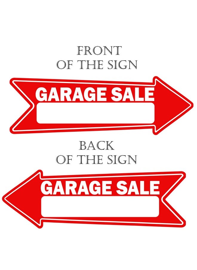 Rogue River Tactical - 6 PC Garage Sale Arrows Yard Sign Double Sided With Stake Large 16 Inch By 5 Inch Arrow Red - Image 1
