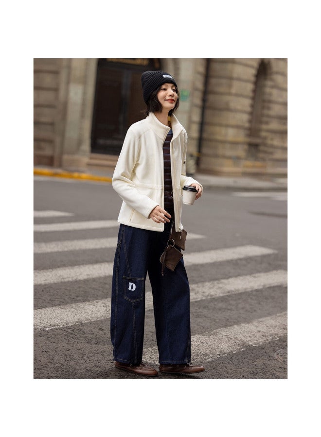 dme Demana Plush Dense Warmth Winter Simple Style Stand Collar Lightweight Soft Oversized Loose Fit Concealing Women's Jacket - Image 5